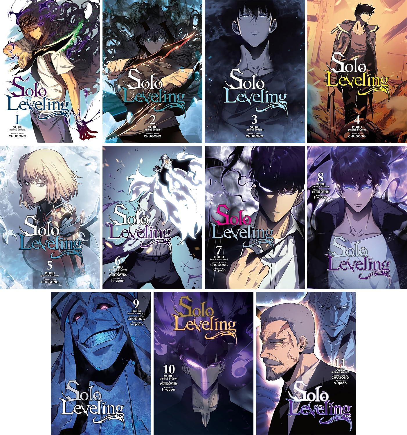 Solo Leveling Manga Series, Vol 1-11, Collection Books Full/Loose Set by Chugong 🎁 Bonus: Free Manga-Themed Wall Poster