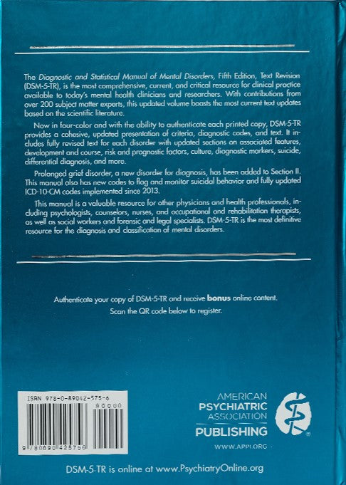 Diagnostic and Statistical Manual of Mental Disorders, Fifth Edition, Text Revision (Dsm-5-Tr(r)) 5th Edition (Hardcover) ISBN: 9780890425756