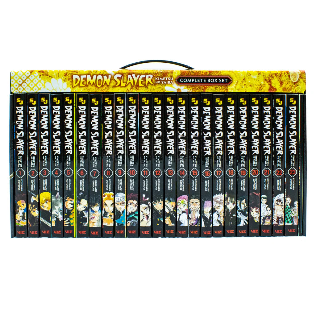 Demon Slayer: Kimetsu no Yaiba Complete Box Set (Volumes 1–23) – Premium Manga Edition with Exclusive Booklet & Poster – Koyoharu Gotouge, VIZ Media with Bookmark and 🎁 Freebie: A Free Manga Wall Poster -Paperback
