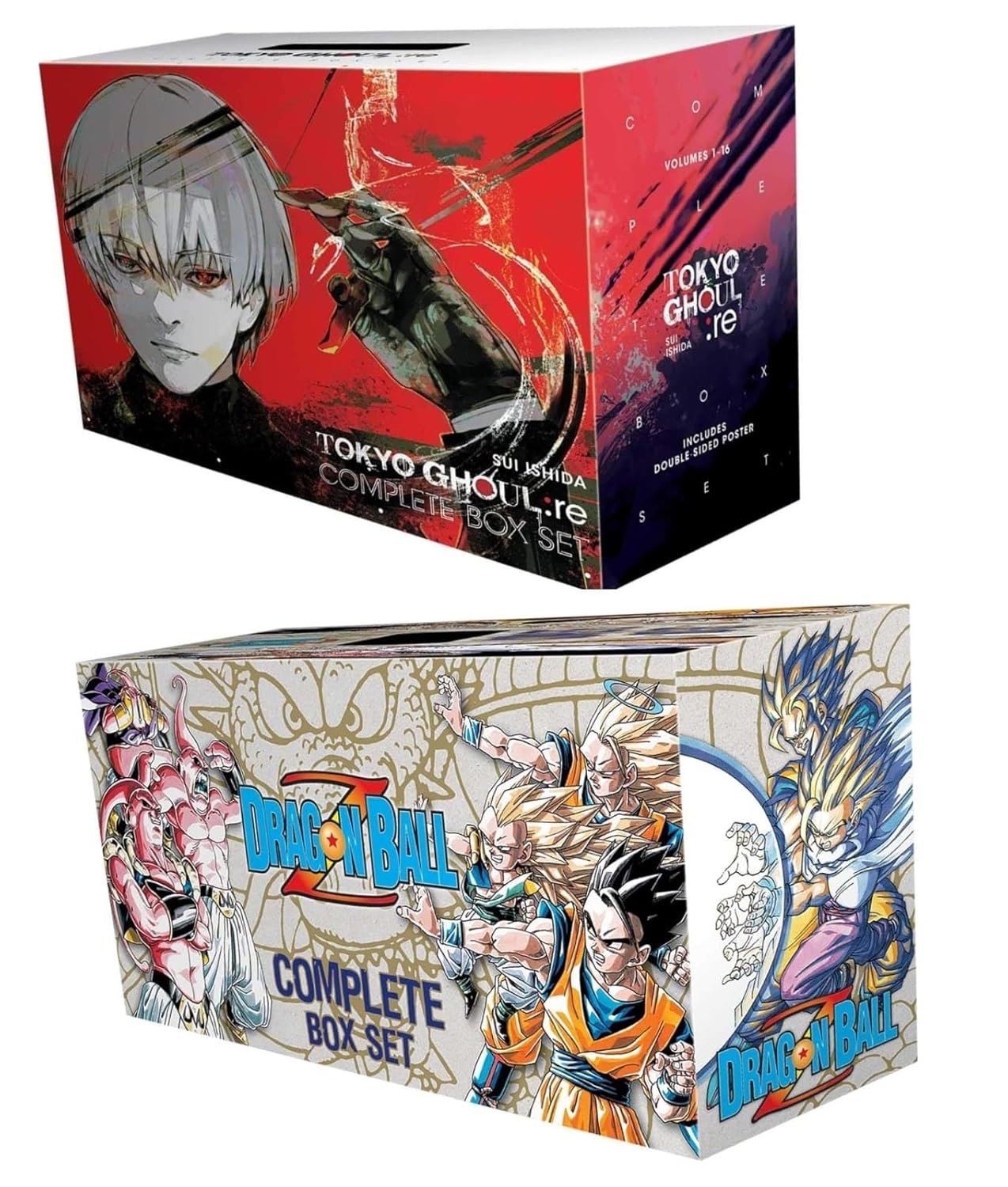 SUPER COMBO OF (Tokyo Ghoul Re Boxset 1-16 + Dragonball Z Complete Box Set: Vols. 1-26 with premium)