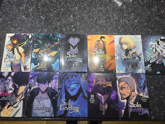 Solo Leveling Manga Series, Vol 1-11,  Collection Books Full/Loose Set  by Chugong 🎁 Bonus: Free Manga-Themed Wall Poster