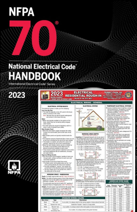 NFPA 70, National Electrical Code Handbook, 2023 Edition, with Tabs Hardcover Code Quick-Card Based On the 2023 NEC