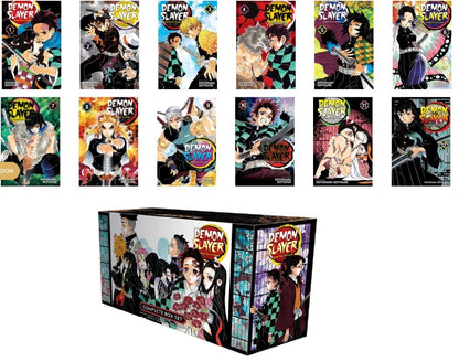 Demon Slayer: Kimetsu no Yaiba Complete Box Set (Volumes 1–23) – Premium Manga Edition with Exclusive Booklet & Poster – Koyoharu Gotouge, VIZ Media with Bookmark and 🎁 Freebie: A Free Manga Wall Poster -Paperback