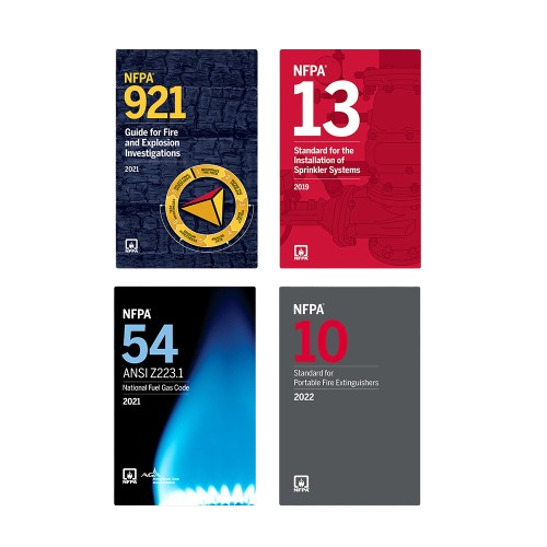 Fire Investigation, Suppression & Gas Safety Code Set – NFPA 921, 13, 54 & 10