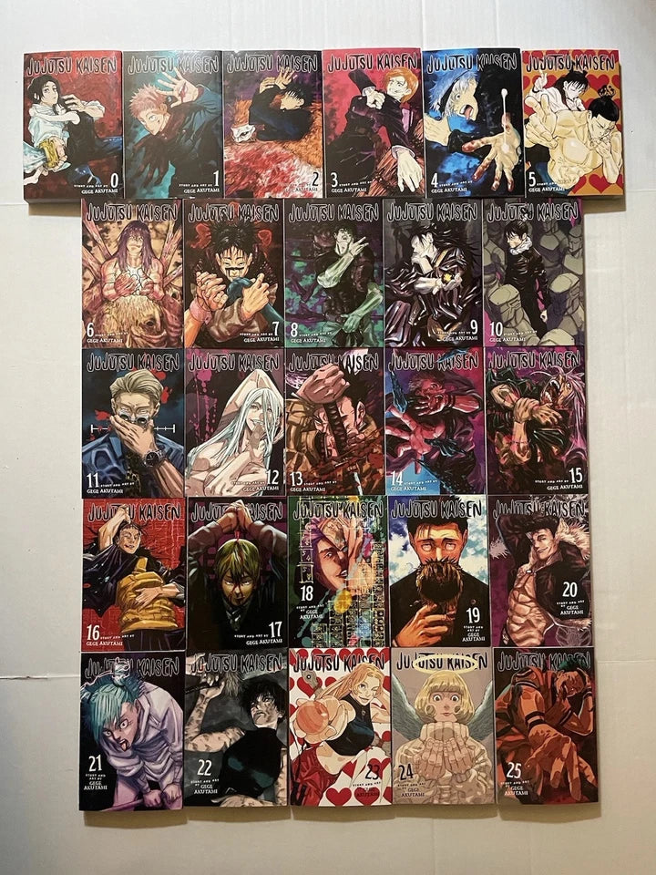 Jujutsu Kaisen Manga (Vol. 0-25) English Full/Loose Set JJK Sorcery Comic Series by Gege Akutami 🎁 Bonus: Free Manga-Themed Wall Poster