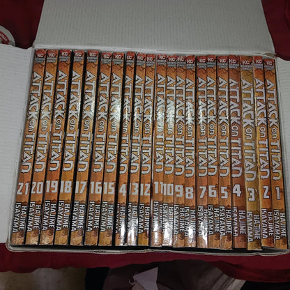 Attack On Titan Manga Box Set (Volume 1-21) 💥 With Bonus Manga Wall Framed Poster!